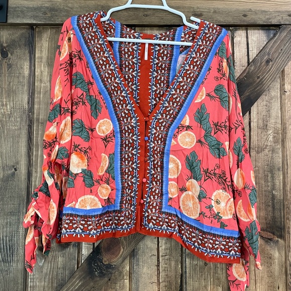 Free People Freshly Squeezed Mixed Print Top. Size small - Picture 1 of 7